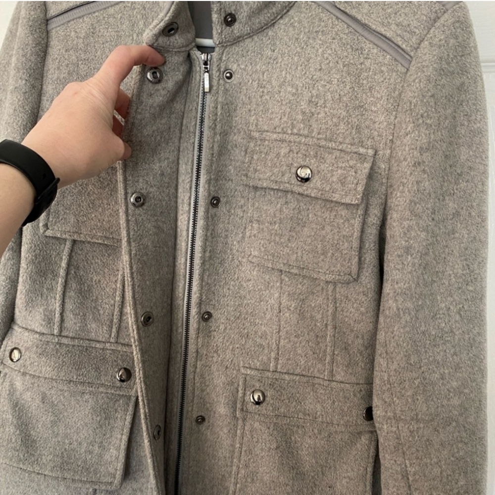 Calvin Klein Wool Military Jacket Size 4 - Picture 4 of 11